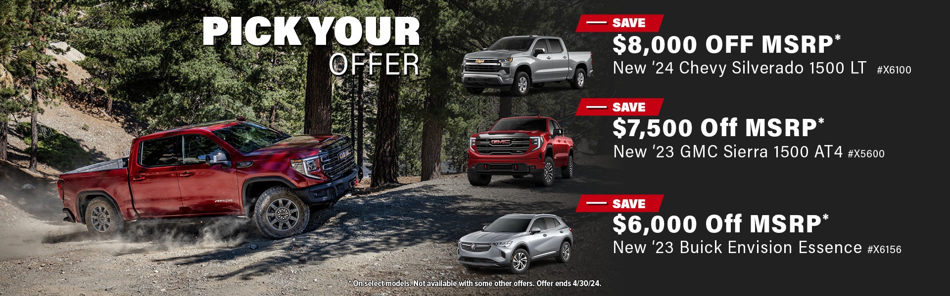Pick Your Offer GM Homepage Banner