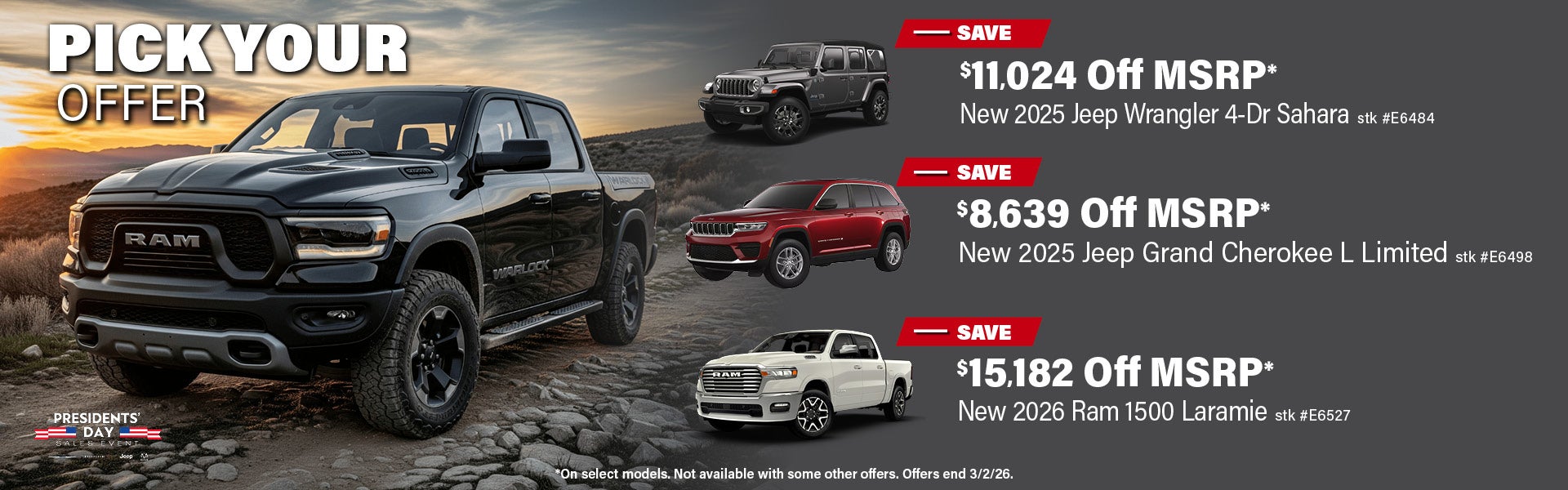 Pick Your Offer CDJR Homepage Banner